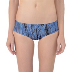 Blue Abstract Texture Print Classic Bikini Bottoms by dflcprintsclothing