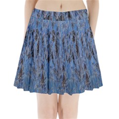 Blue Abstract Texture Print Pleated Mini Skirt by dflcprintsclothing