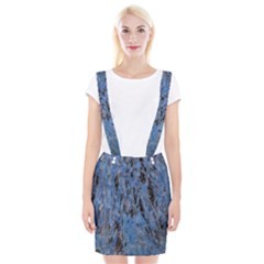 Blue Abstract Texture Print Braces Suspender Skirt by dflcprintsclothing