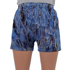 Blue Abstract Texture Print Sleepwear Shorts by dflcprintsclothing