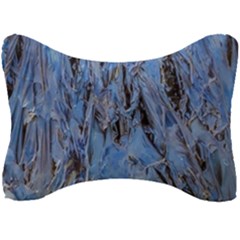 Blue Abstract Texture Print Seat Head Rest Cushion by dflcprintsclothing