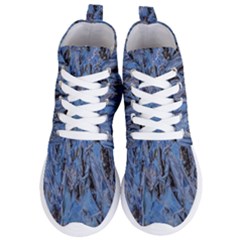 Blue Abstract Texture Print Women s Lightweight High Top Sneakers by dflcprintsclothing