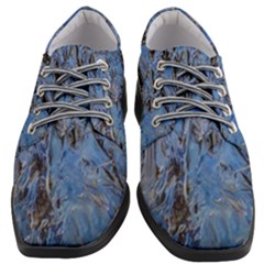 Blue Abstract Texture Print Women Heeled Oxford Shoes by dflcprintsclothing