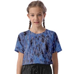 Blue Abstract Texture Print Kids  Basic Tee by dflcprintsclothing