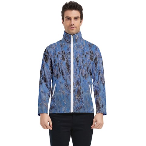 Blue Abstract Texture Print Men s Bomber Jacket by dflcprintsclothing