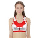 Canada Flag Canadian Flag View Sports Bra with Border View1