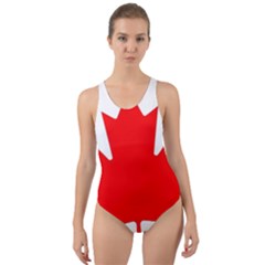 Canada Flag Canadian Flag View Cut-out Back One Piece Swimsuit by Ravend