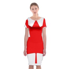 Canada Flag Canadian Flag View Classic Short Sleeve Midi Dress by Ravend