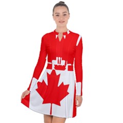 Canada Flag Canadian Flag View Long Sleeve Panel Dress by Ravend