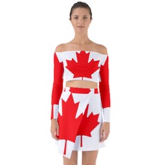 Canada Flag Canadian Flag View Off Shoulder Top With Skirt Set by Ravend