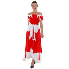 Canada Flag Canadian Flag View Off Shoulder Open Front Chiffon Dress by Ravend