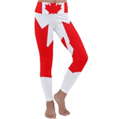 Canada Flag Canadian Flag View Kids  Lightweight Velour Classic Yoga Leggings by Ravend