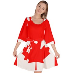 Canada Flag Canadian Flag View Velour Kimono Dress by Ravend