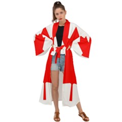 Canada Flag Canadian Flag View Maxi Kimono by Ravend