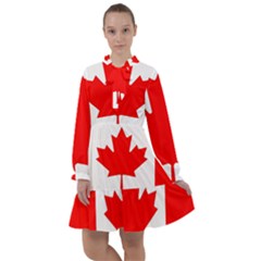 Canada Flag Canadian Flag View All Frills Chiffon Dress by Ravend