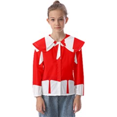 Canada Flag Canadian Flag View Kids  Peter Pan Collar Blouse by Ravend