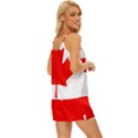 Canada Flag Canadian Flag View V-Neck Satin Pajamas Set View3