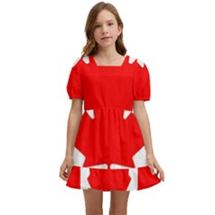 Canada Flag Canadian Flag View Kids  Short Sleeve Dolly Dress by Ravend