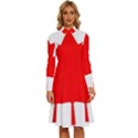 Canada Flag Canadian Flag View Long Sleeve Shirt Collar A-Line Dress View1