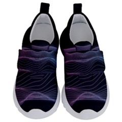 Abstract Wave Digital Design Space Energy Fractal Kids  Velcro No Lace Shoes by Ravend