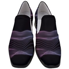 Abstract Wave Digital Design Space Energy Fractal Women Slip On Heel Loafers by Ravend