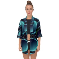 Fractal Abstract Art Artwork Design Wallpaper Open Front Chiffon Kimono by Ravend