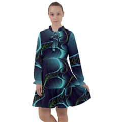 Fractal Abstract Art Artwork Design Wallpaper All Frills Chiffon Dress by Ravend