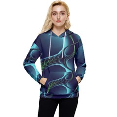 Fractal Abstract Art Artwork Design Wallpaper Women s Lightweight Drawstring Hoodie by Ravend