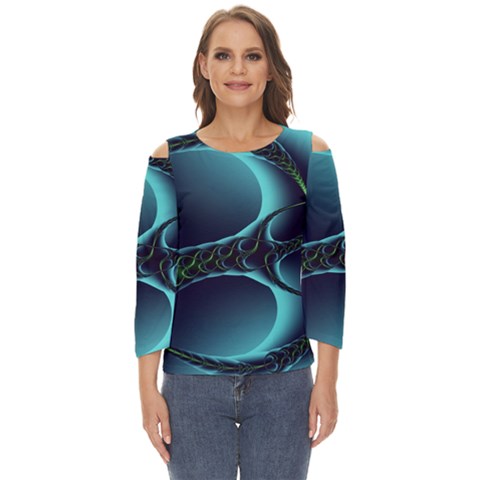 Fractal Abstract Art Artwork Design Wallpaper Cut Out Wide Sleeve Top by Ravend