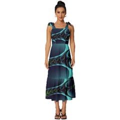 Fractal Abstract Art Artwork Design Wallpaper Tie-strap Tiered Midi Chiffon Dress