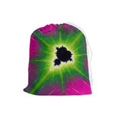 Fractal Art Math Abstract Artwork Pink Magenta Drawstring Pouch (large) by Ravend