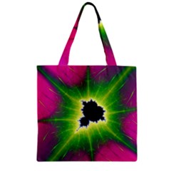 Fractal Art Math Abstract Artwork Pink Magenta Zipper Grocery Tote Bag by Ravend