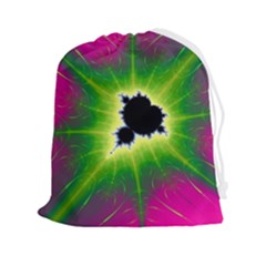 Fractal Art Math Abstract Artwork Pink Magenta Drawstring Pouch (2xl) by Ravend