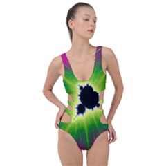 Fractal Art Math Abstract Artwork Pink Magenta Side Cut Out Swimsuit by Ravend