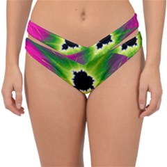 Fractal Art Math Abstract Artwork Pink Magenta Double Strap Halter Bikini Bottoms by Ravend