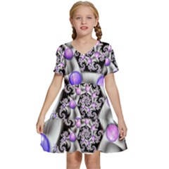 Background Fractal Annotation Sample Fantasy Kids  Short Sleeve Tiered Mini Dress by Ravend