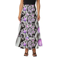 Background Fractal Annotation Sample Fantasy Tiered Ruffle Maxi Skirt