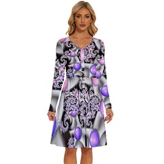 Background Fractal Annotation Sample Fantasy Long Sleeve Dress With Pocket by Ravend