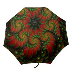 Fractal Green Red Spiral Happiness Vortex Spin Folding Umbrellas by Ravend