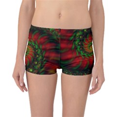 Fractal Green Red Spiral Happiness Vortex Spin Boyleg Bikini Bottoms by Ravend