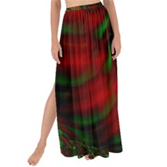 Fractal Green Red Spiral Happiness Vortex Spin Maxi Chiffon Tie-up Sarong by Ravend