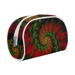 Fractal Green Red Spiral Happiness Vortex Spin Make Up Case (small) by Ravend