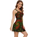 Fractal Green Red Spiral Happiness Vortex Spin Ruffle Edge Bra Cup Chiffon Mini Dress View3