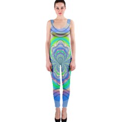 Fractal Geometry Mathematics Gradient Ovals Math One Piece Catsuit by Ravend