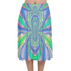 Fractal Geometry Mathematics Gradient Ovals Math Velvet Flared Midi Skirt by Ravend