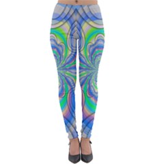 Fractal Geometry Mathematics Gradient Ovals Math Lightweight Velour Leggings by Ravend