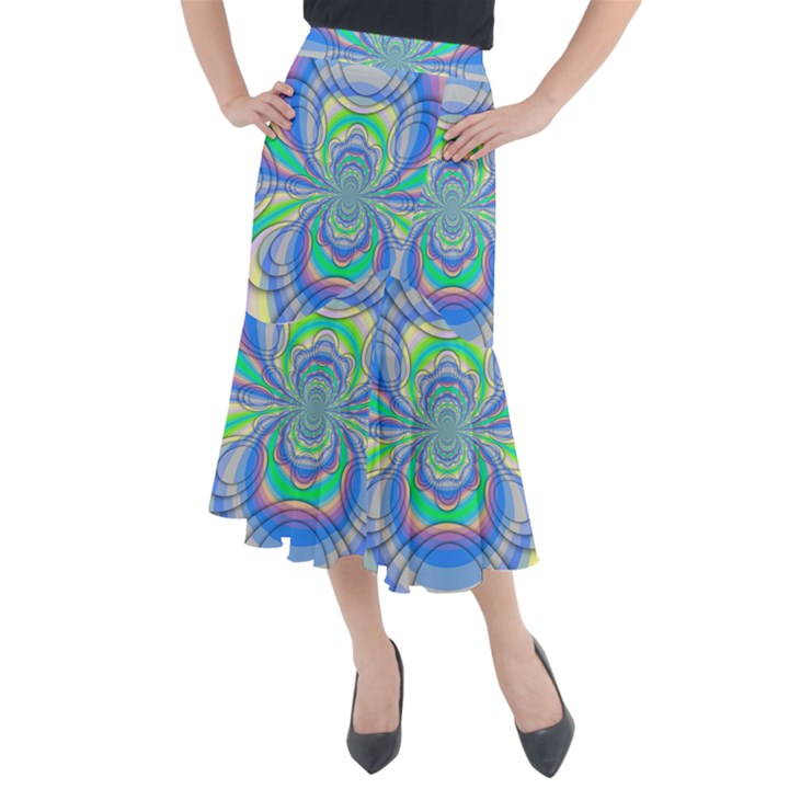 Fractal Geometry Mathematics Gradient Ovals Math Midi Mermaid Skirt