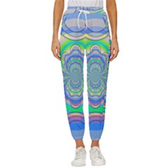 Fractal Geometry Mathematics Gradient Ovals Math Cropped Drawstring Pants by Ravend