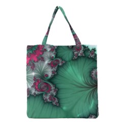 Fractal Spiral Template Abstract Background Design Grocery Tote Bag by Ravend