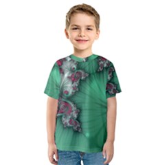 Fractal Spiral Template Abstract Background Design Kids  Sport Mesh Tee